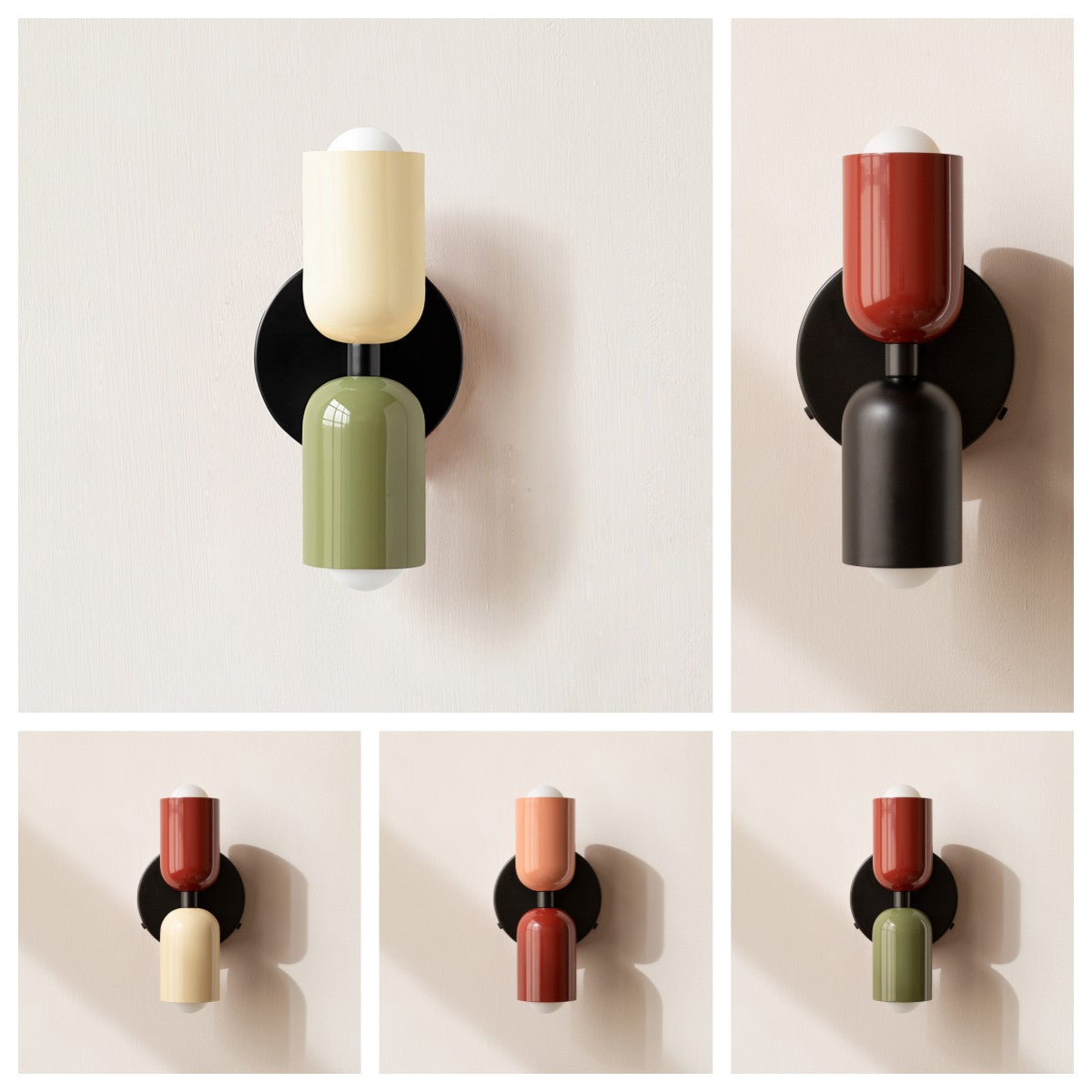 Wall Light Modern Dual Glass Sconce Fixture 7