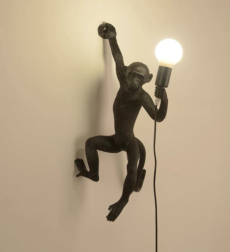 Wall Light With Quirky Resin Monkey Design 2