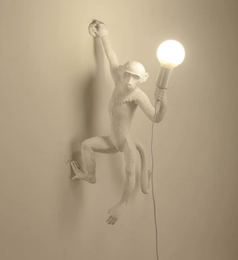 Wall Light With Quirky Resin Monkey Design 4