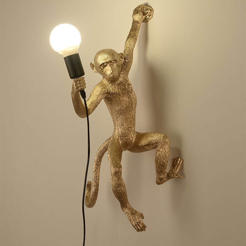 Wall Light With Quirky Resin Monkey Design 5
