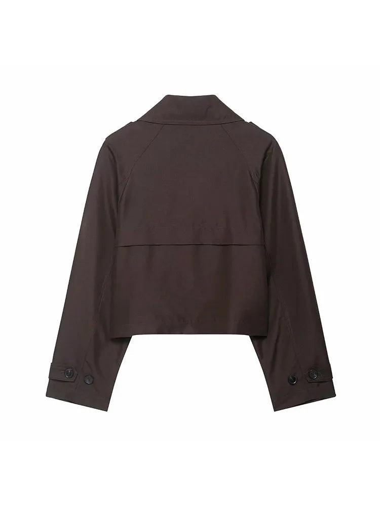 Ava | Chic Double Breasted Short Trench Coat 4