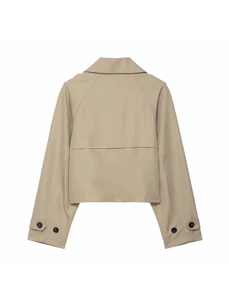 Ava | Chic Double Breasted Short Trench Coat 5