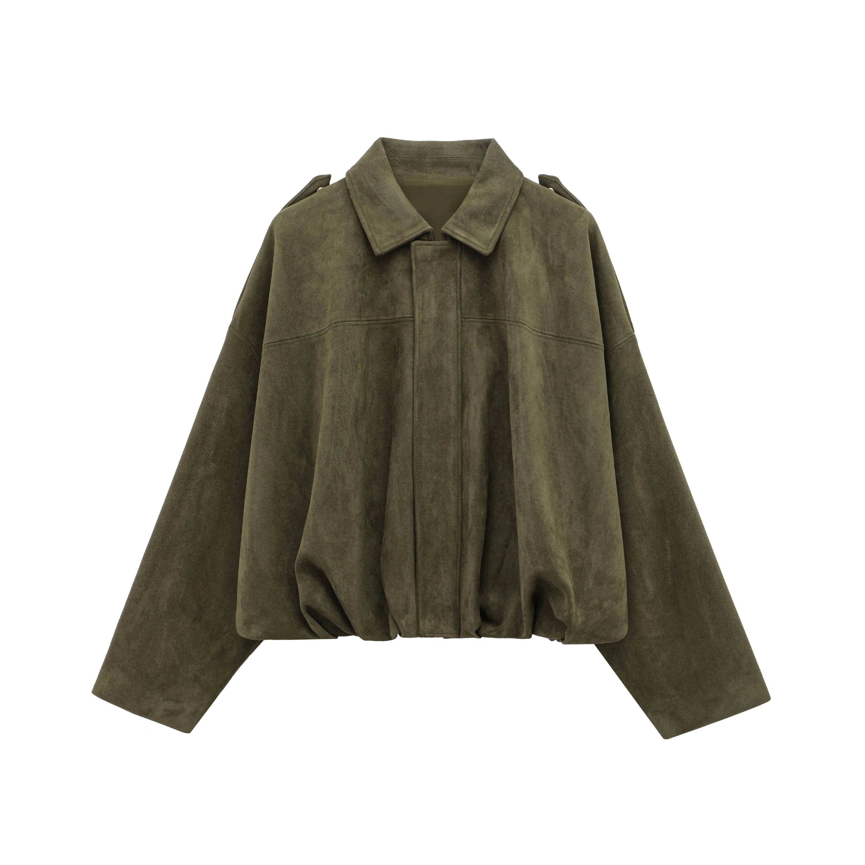 Ava | Trendy Loose Fit Suede Bomber Jacket 8
