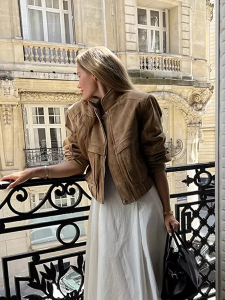 Mia | Chic Vintage Suede Short Jacket 4