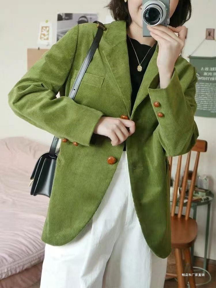 Mikaela | Women's Cotton Lapel Metal Button Office Blazer