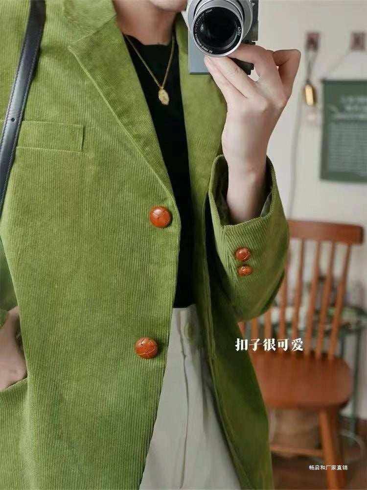 Mikaela | Women's Cotton Lapel Metal Button Office Blazer