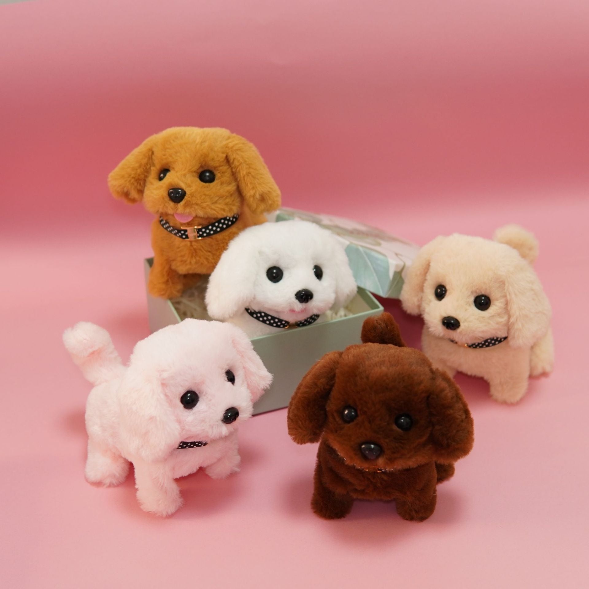 Happy Play | Interactive Puppy Toy — Voice and Touch Responsive with Realistic Movements, Soft Synthetic Leather, Low-Noise