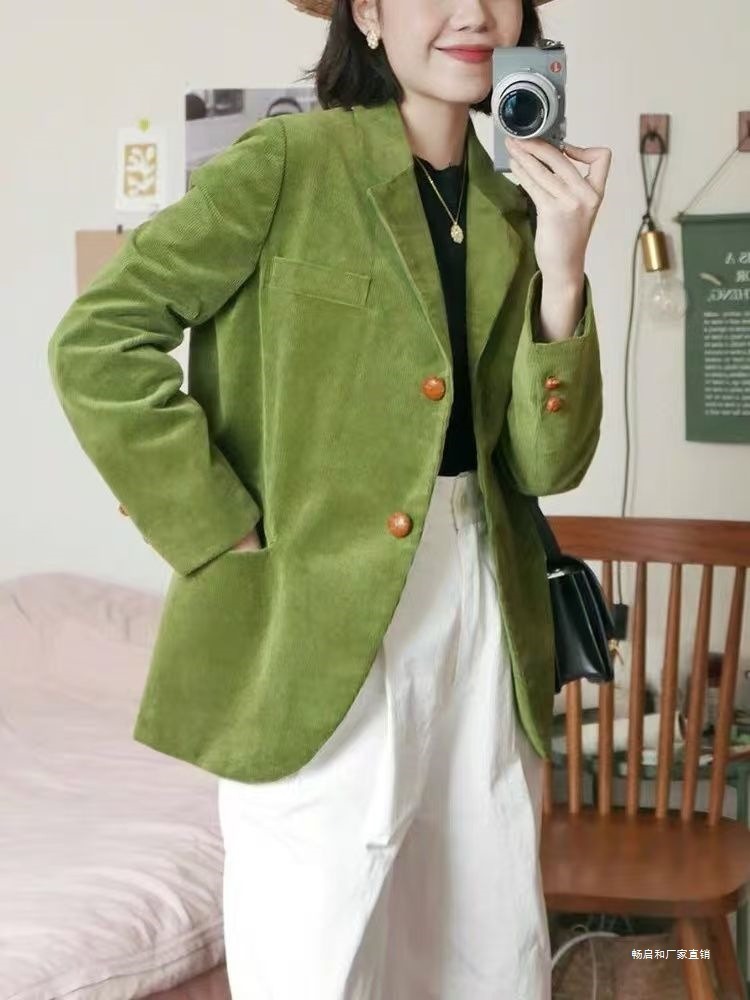 Mikaela | Women's Cotton Lapel Metal Button Office Blazer