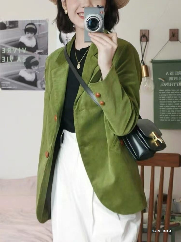 Mikaela | Women's Cotton Lapel Metal Button Office Blazer