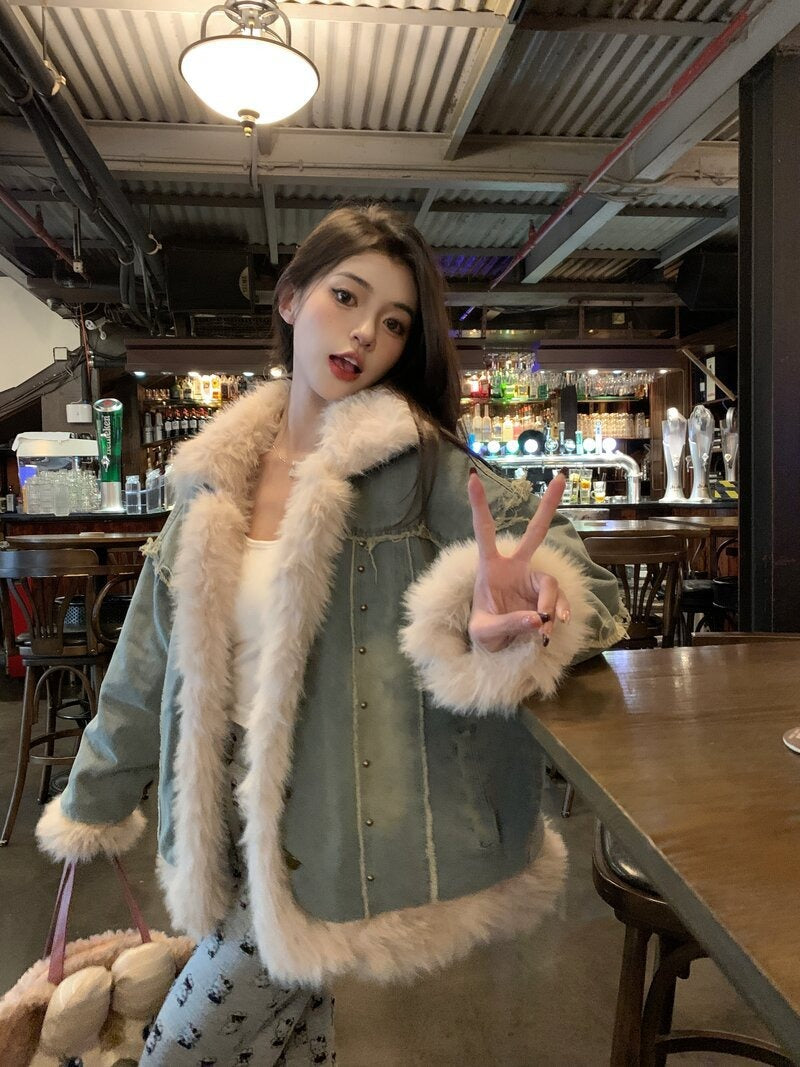 Delilah | Women's Trendy Denim Down Winter Coat