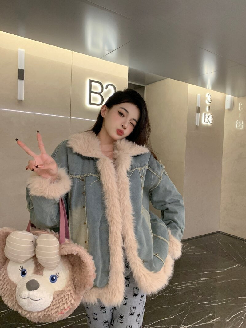 Delilah | Women's Trendy Denim Down Winter Coat