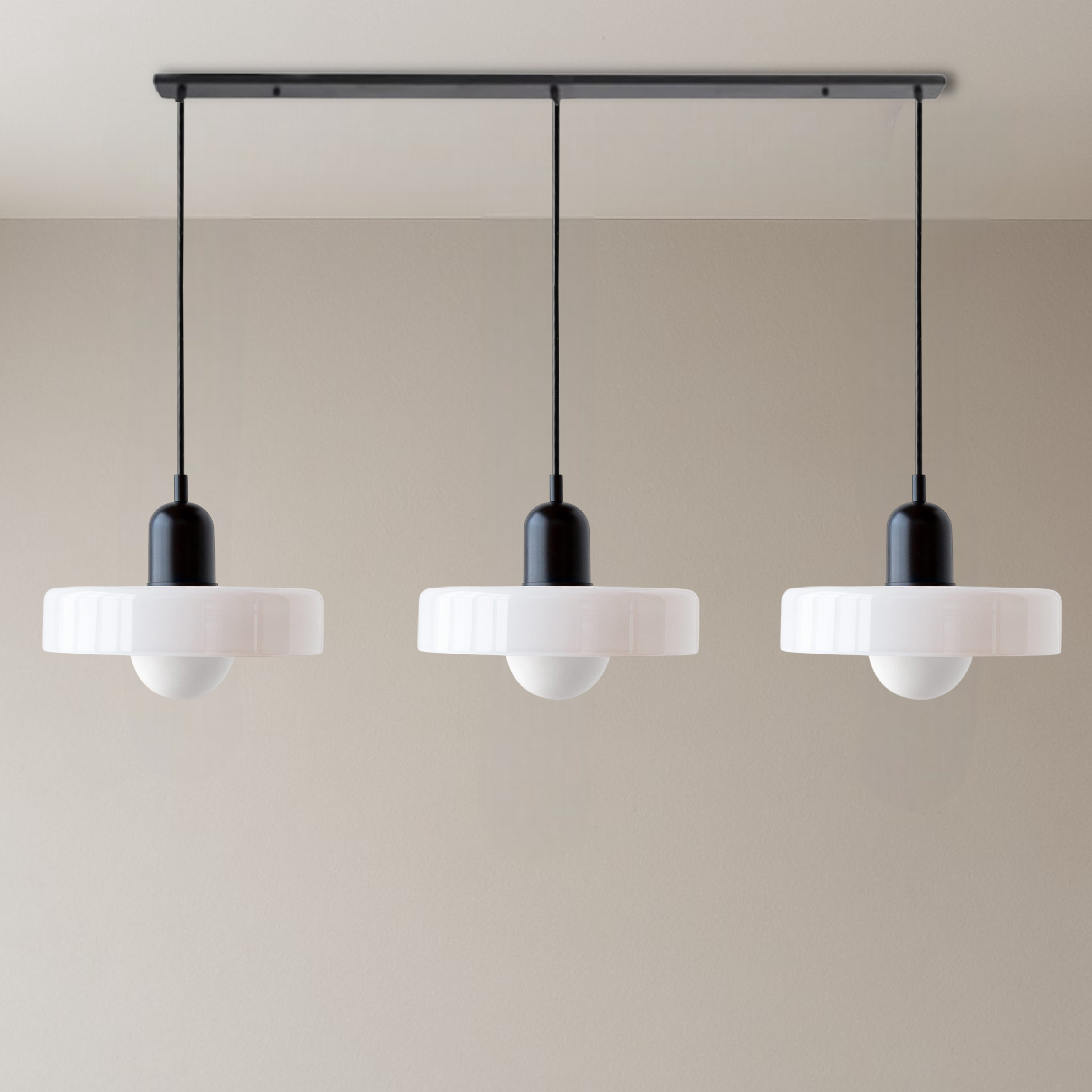 3-head Bauhaus Colored Glass Pendant Lamp 0