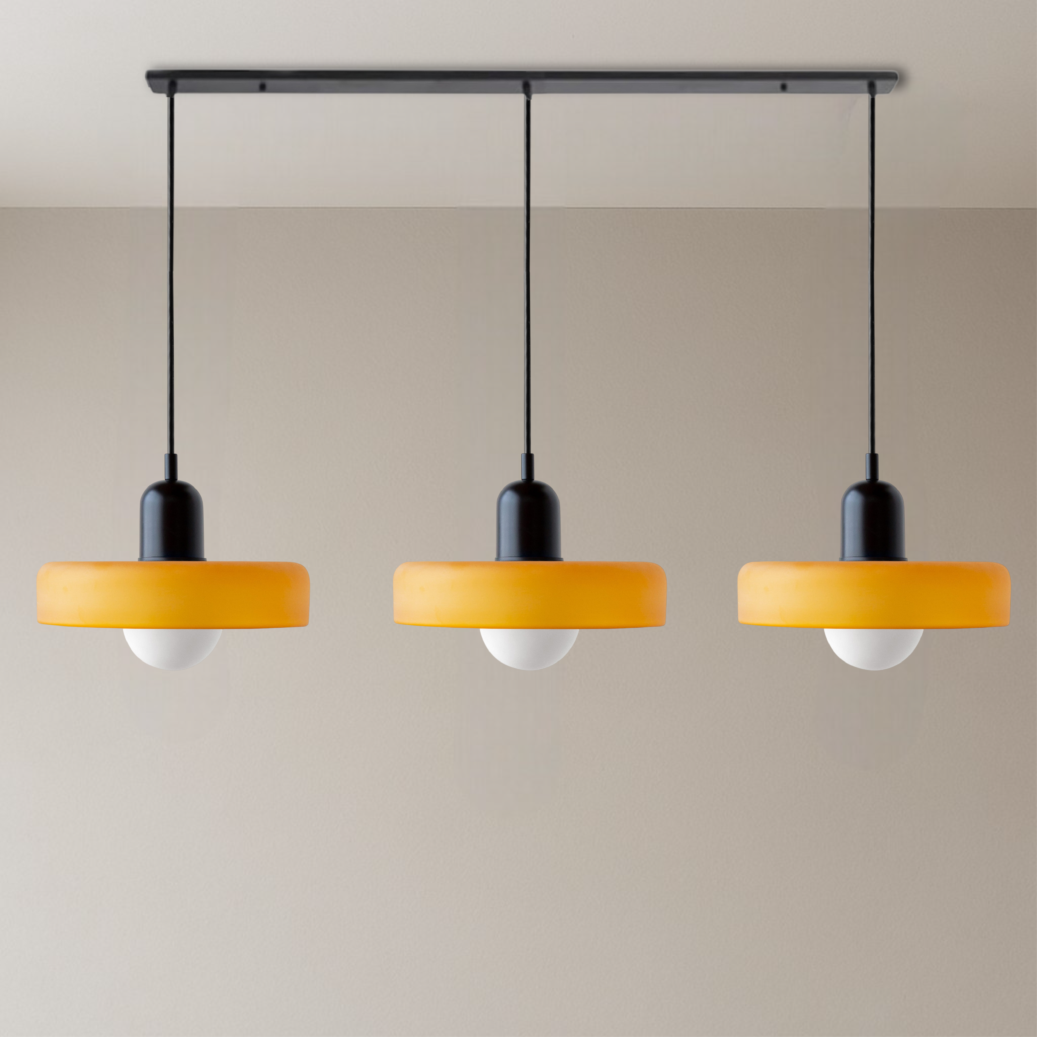 3-head Bauhaus Colored Glass Pendant Lamp 14