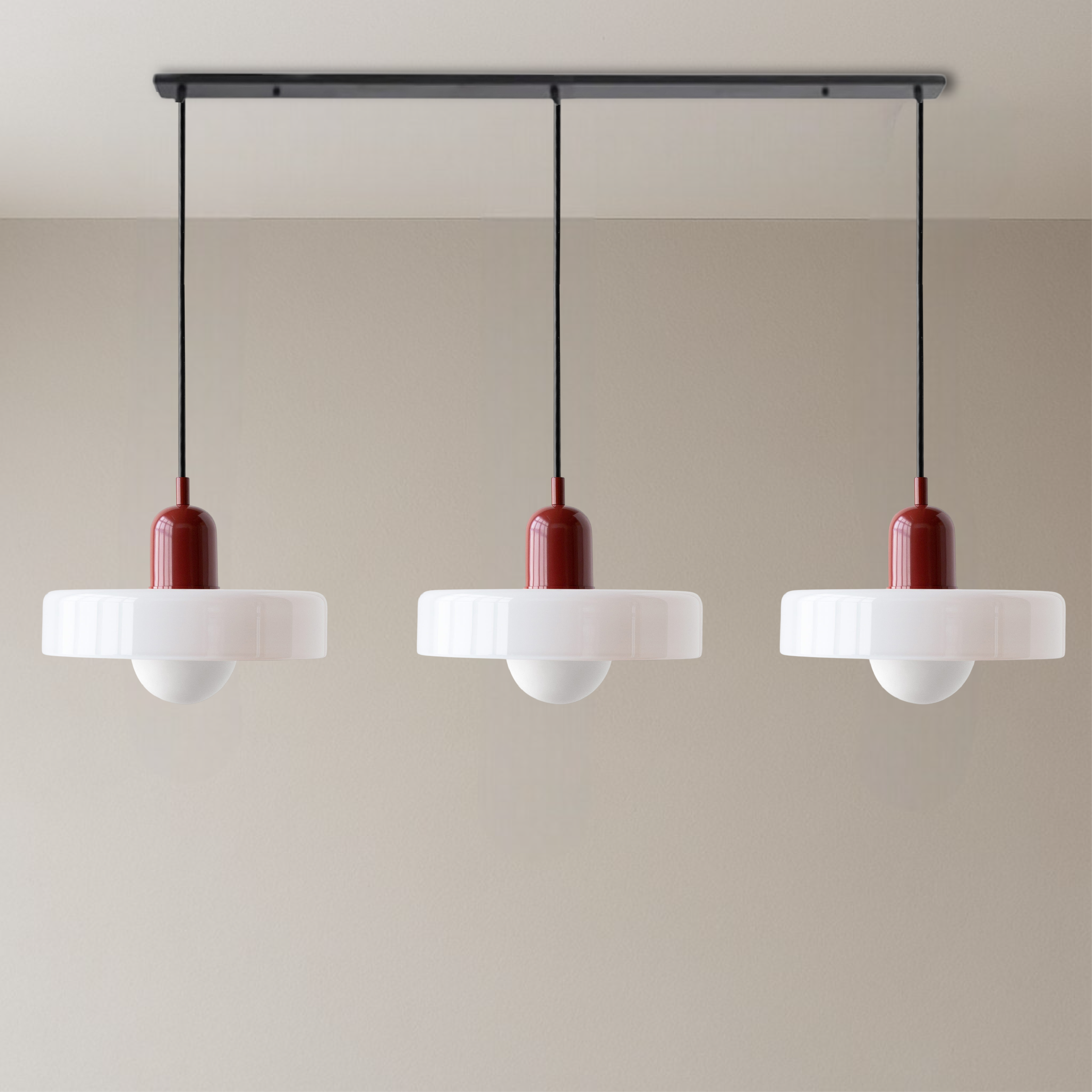 3-head Bauhaus Colored Glass Pendant Lamp 15