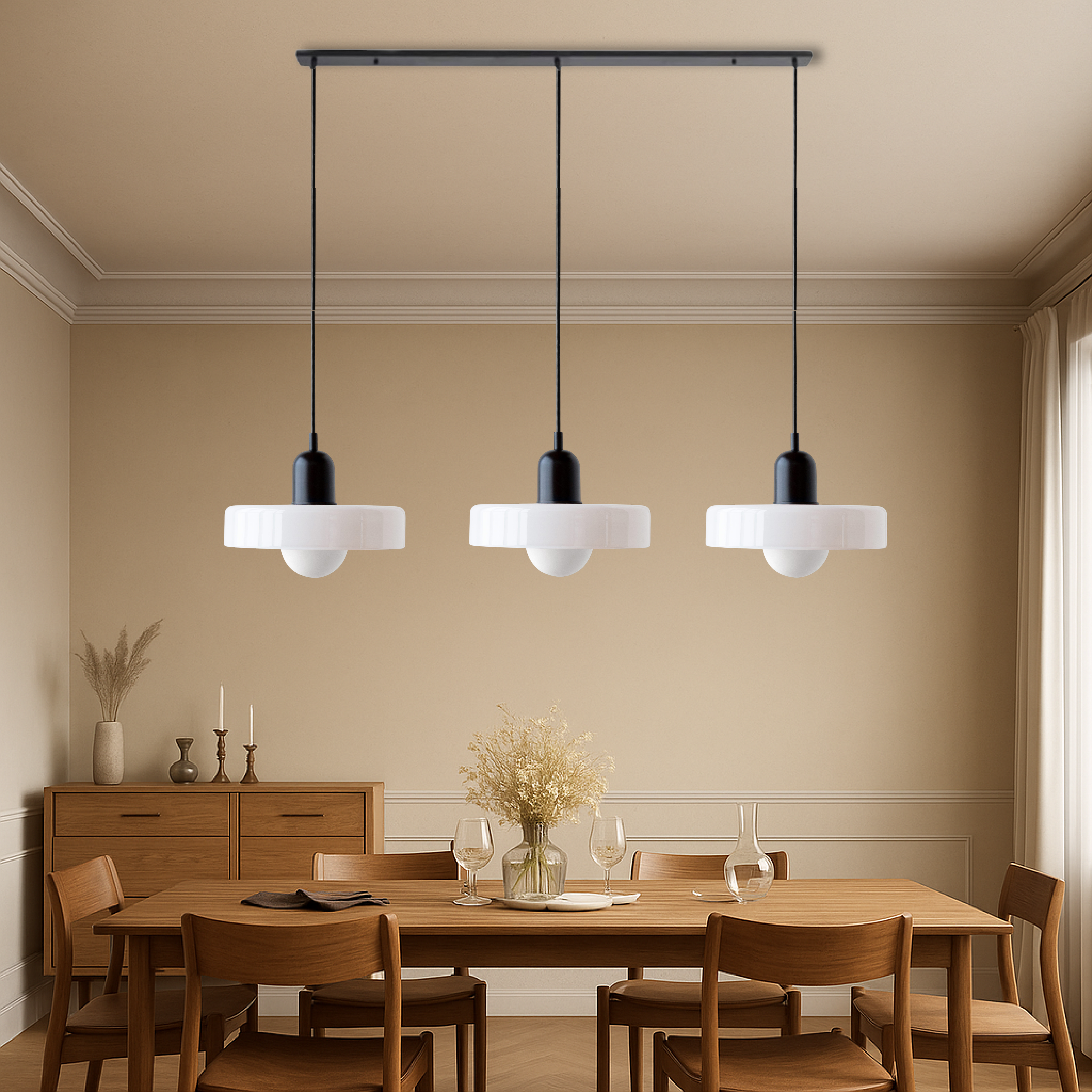 3-head Bauhaus Colored Glass Pendant Lamp 2