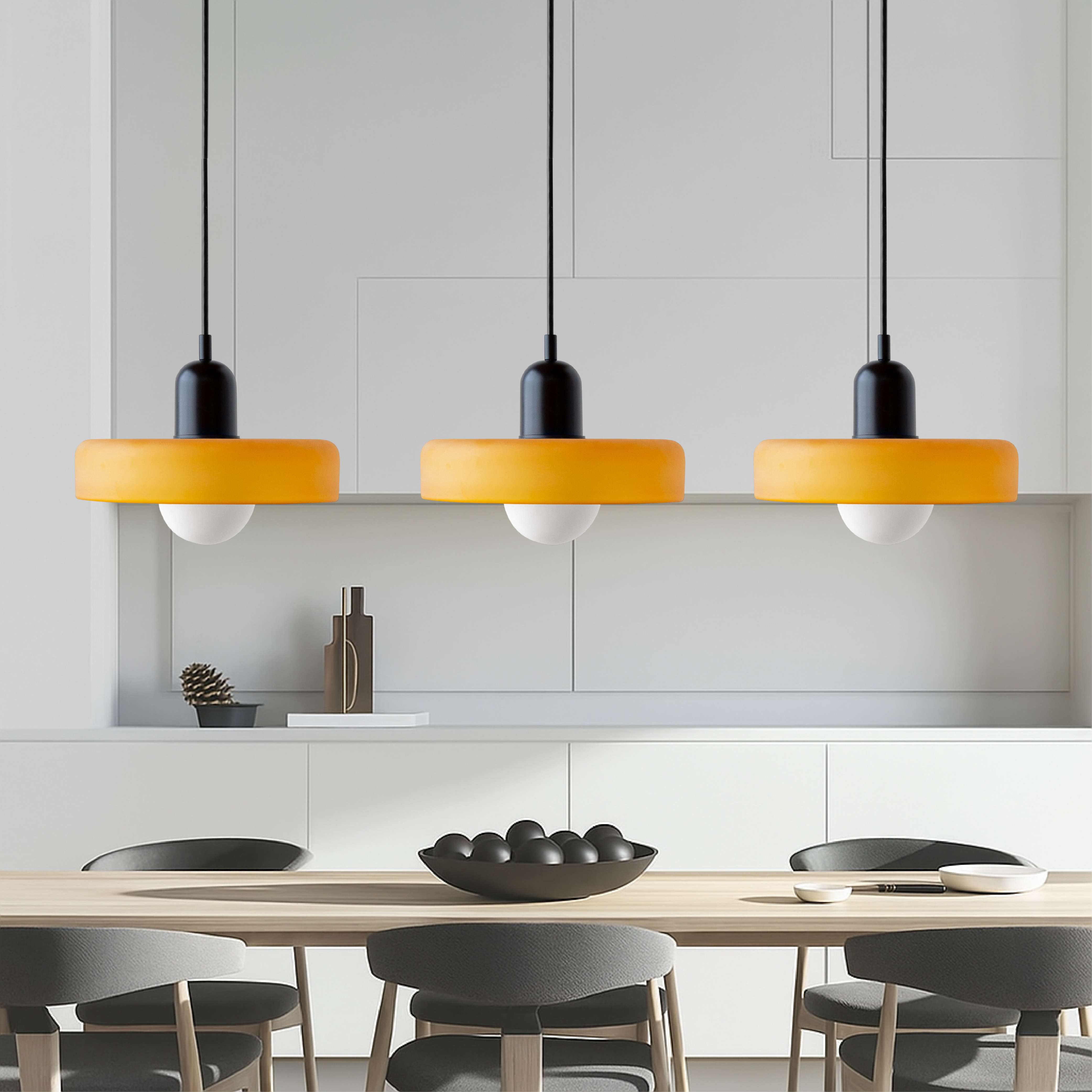 3-head Bauhaus Colored Glass Pendant Lamp 5