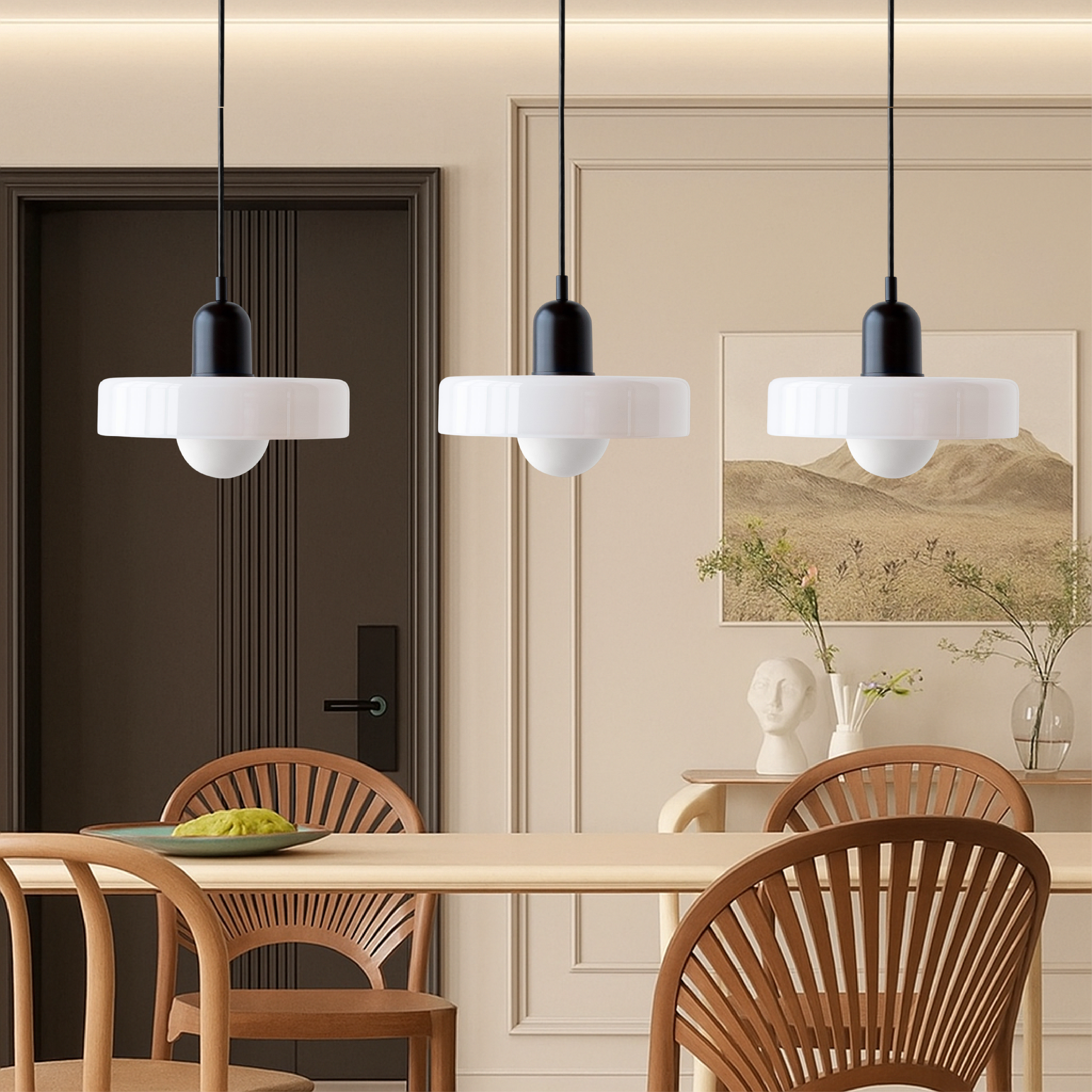 3-head Bauhaus Colored Glass Pendant Lamp 7