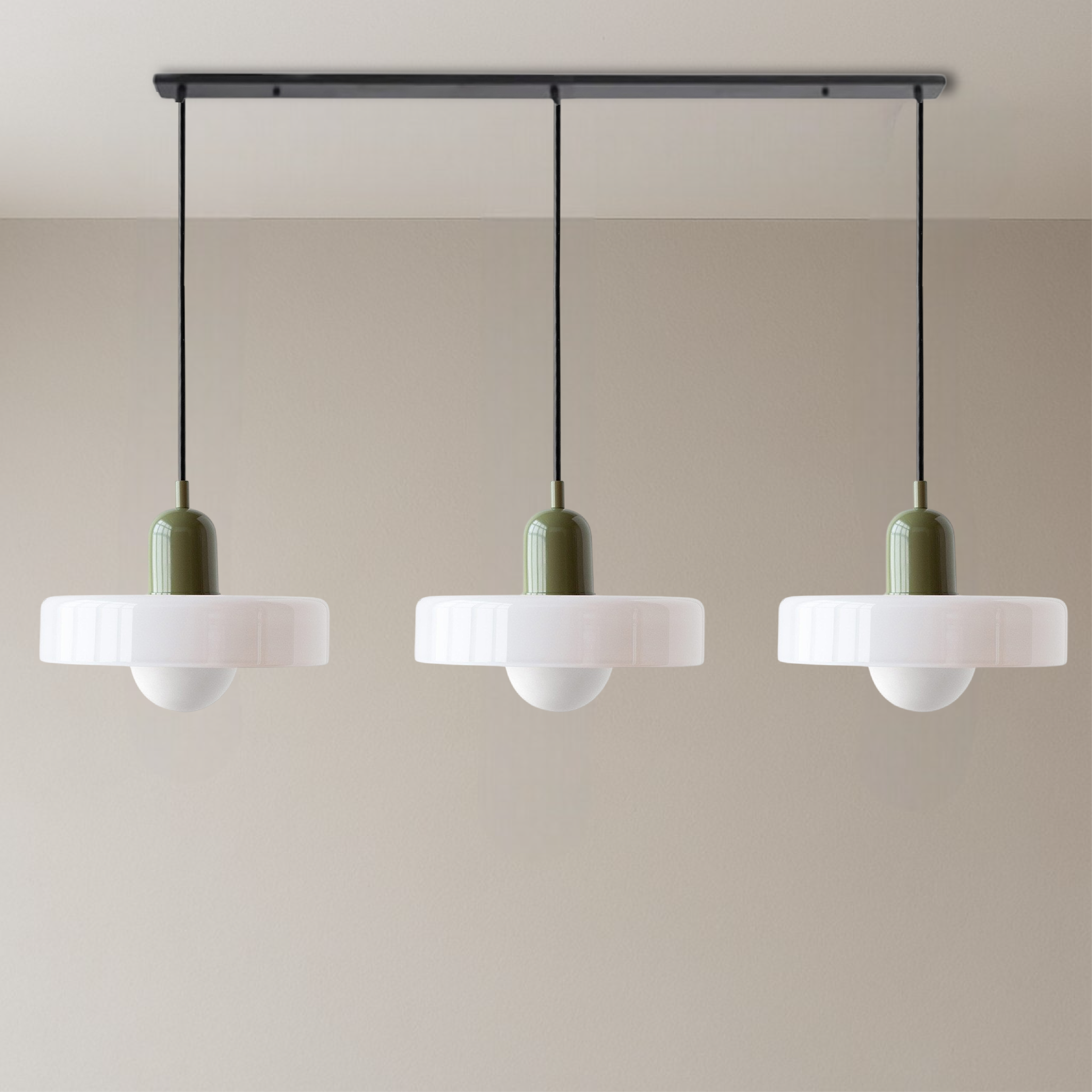 3-head Bauhaus Colored Glass Pendant Lamp 9
