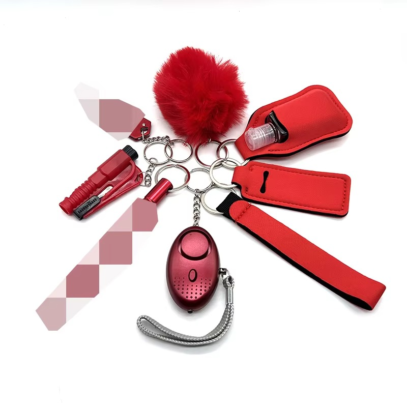 9-Piece Women's Self Defense Keychain Set with Alarm, Window Breaker, Flashlight for Safety 5