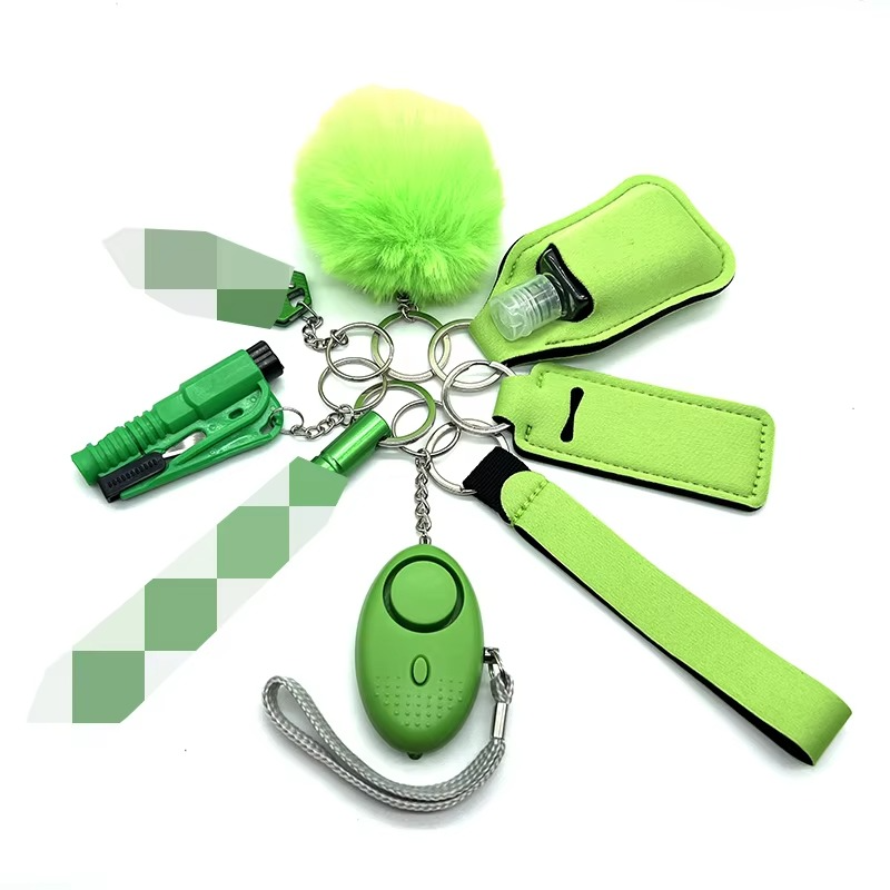 9-Piece Women's Self Defense Keychain Set with Alarm, Window Breaker, Flashlight for Safety 7