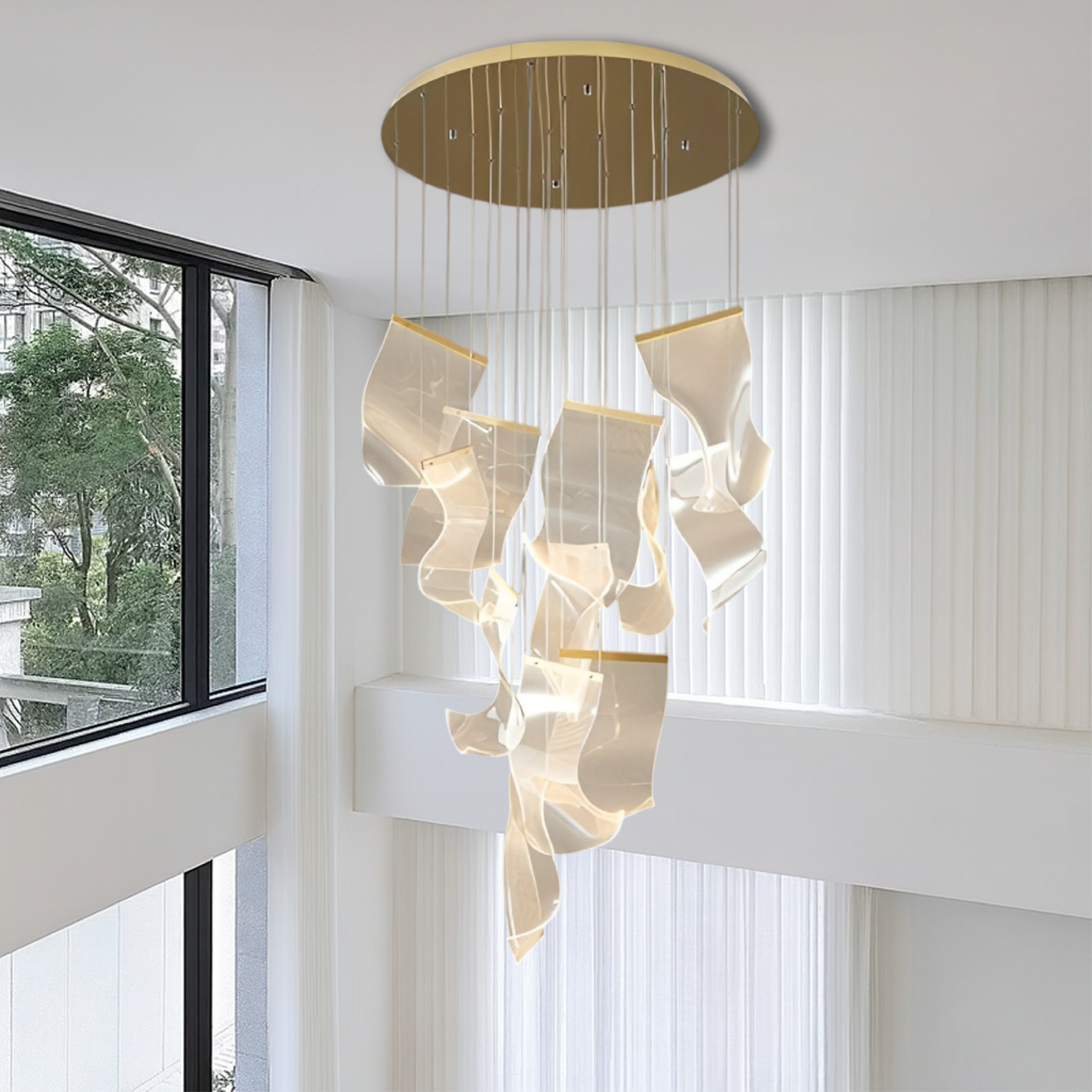 Acrylic Gold Stair Chandelier 5