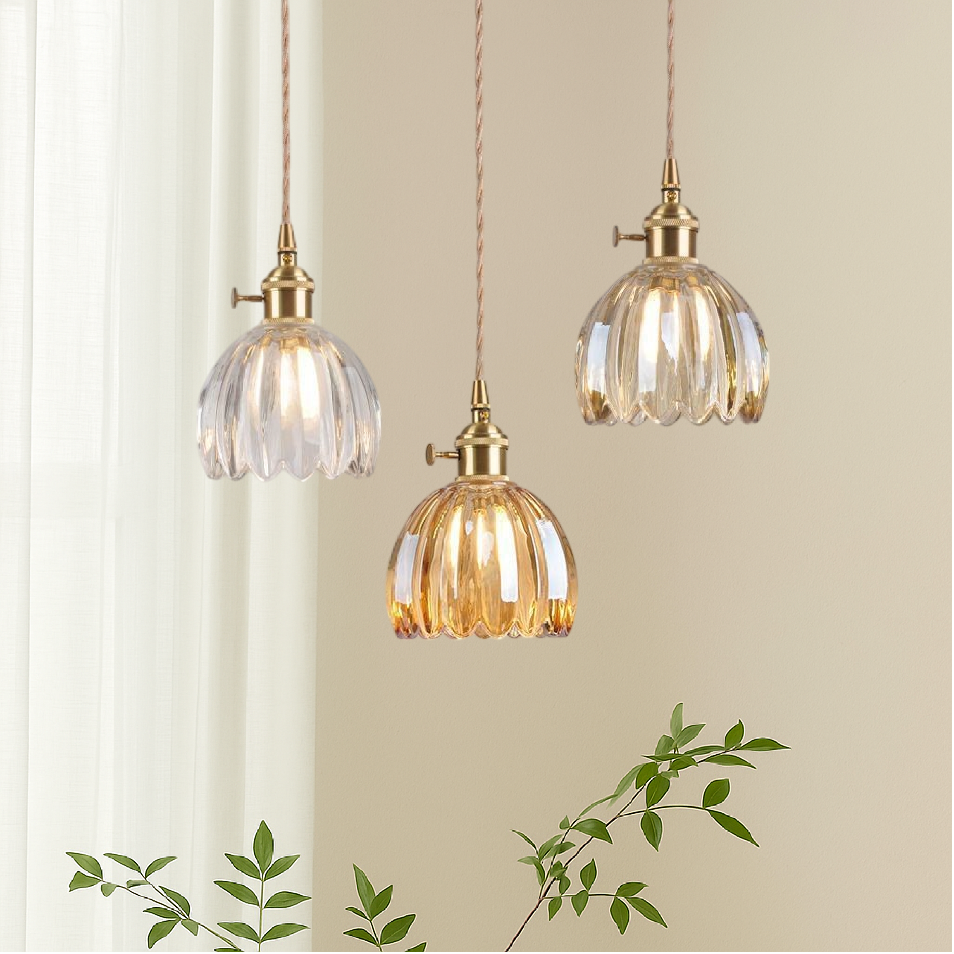 Aeruna | Vintage Style Japanese Glass Pendant Lamp 5