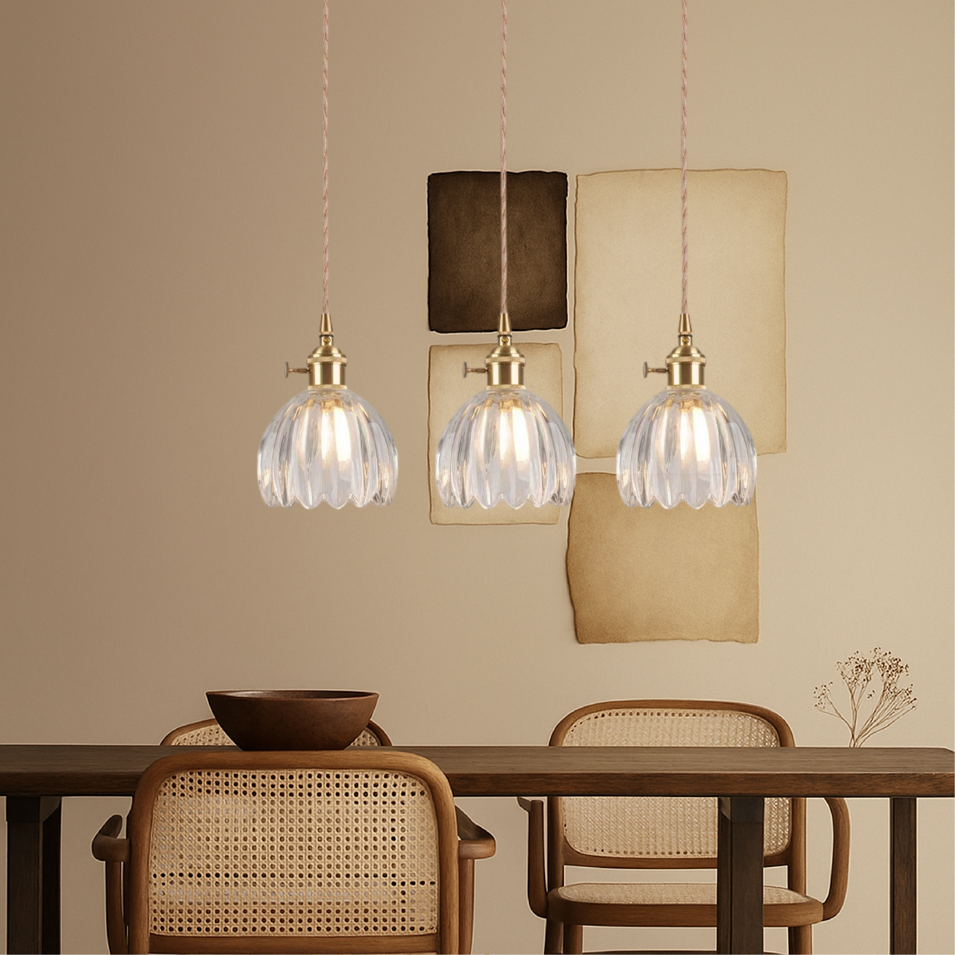 Aeruna | Vintage Style Japanese Glass Pendant Lamp 6