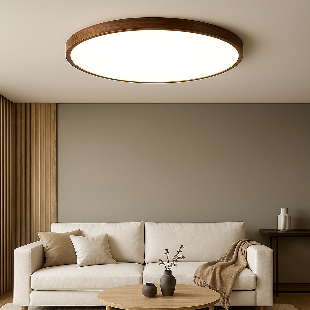 Aurivra | Modern Ceiling Lamp with Dark Wood Grain 1