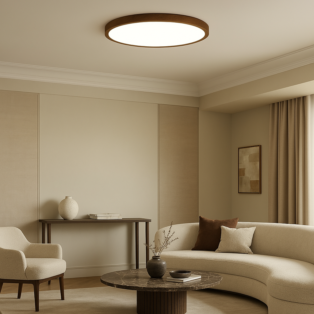 Aurivra | Modern Ceiling Lamp with Dark Wood Grain 2