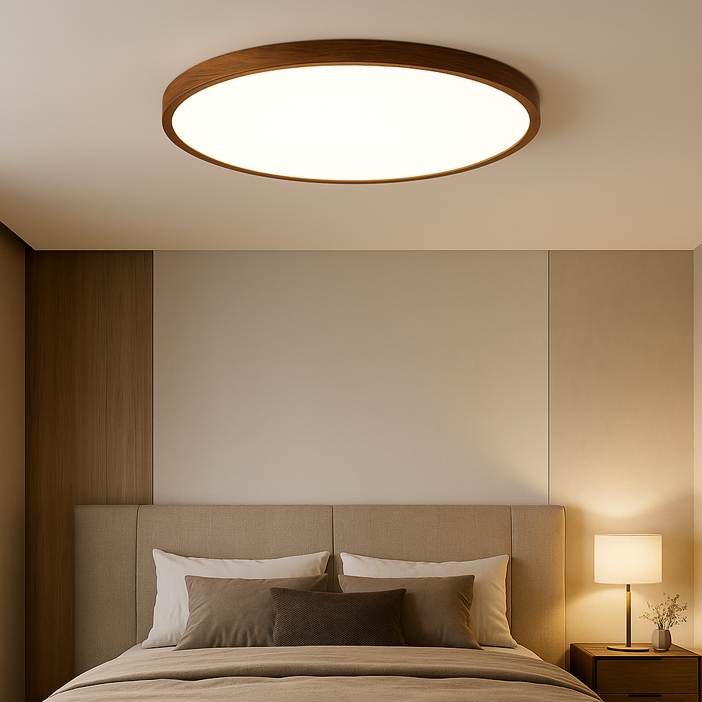 Aurivra | Modern Ceiling Lamp with Dark Wood Grain 3