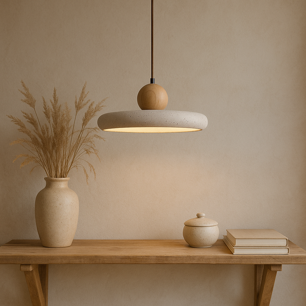 Aurvra | Modern Simplicity Travertine Wood Pendant Lamp 5