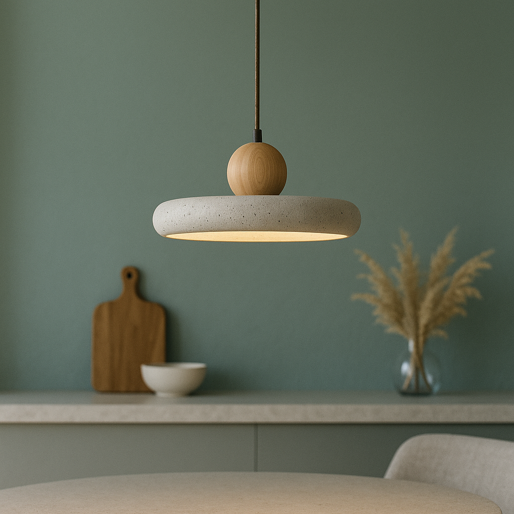 Aurvra | Modern Simplicity Travertine Wood Pendant Lamp 6