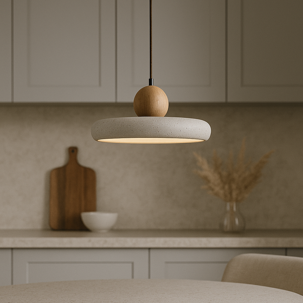 Aurvra | Modern Simplicity Travertine Wood Pendant Lamp 7