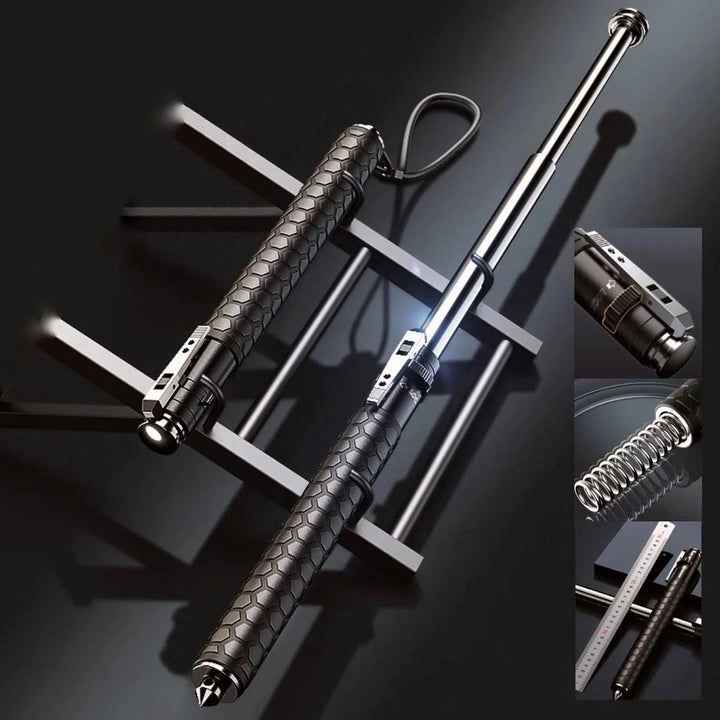 Automatic Self-Defense Hiking Stick with Ergonomic Handle – Compact Trekking Pole for Safety and Stability