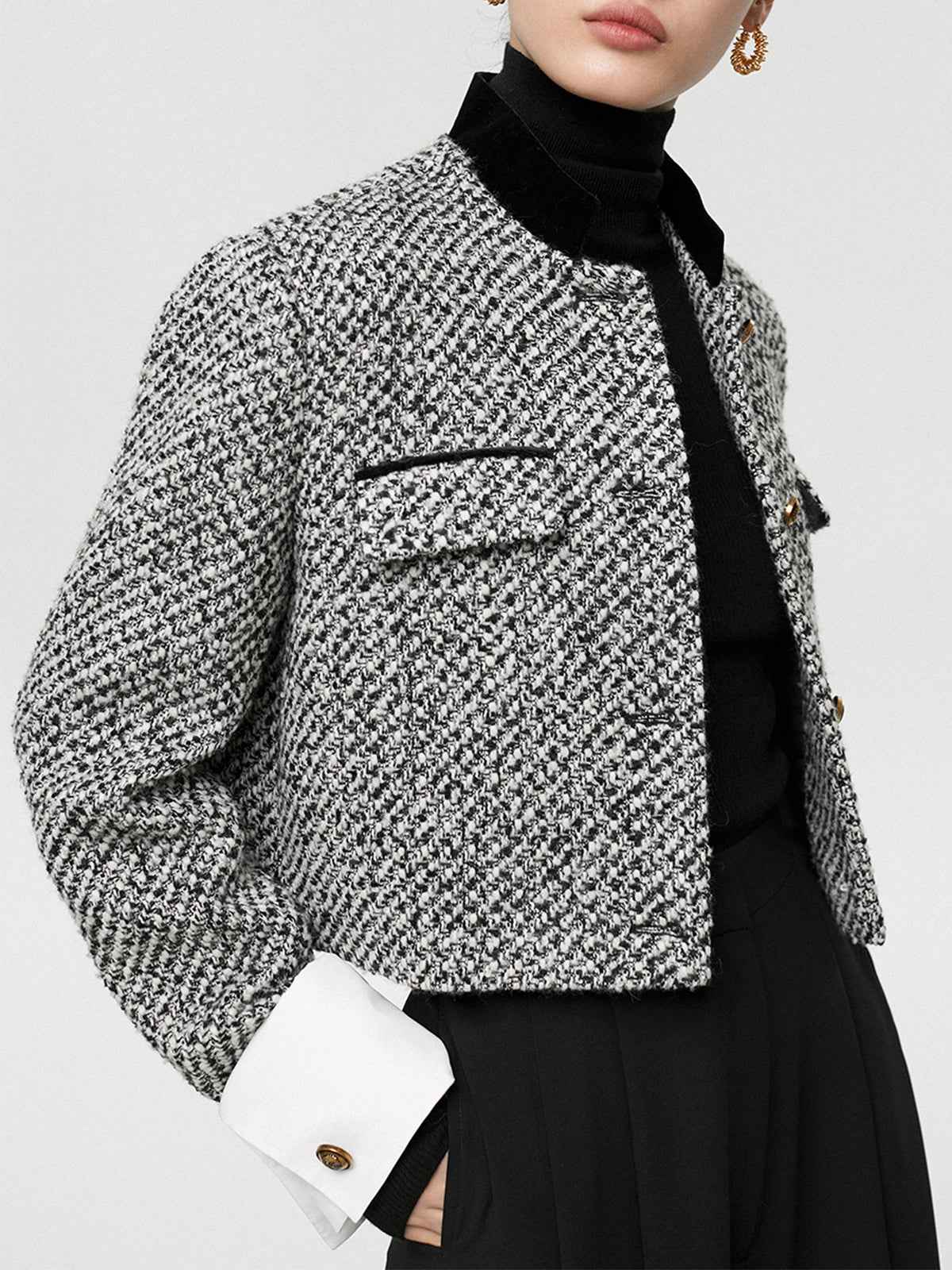 Candice | Women's Chic Tweed Boucle Cropped Elegant Blazer