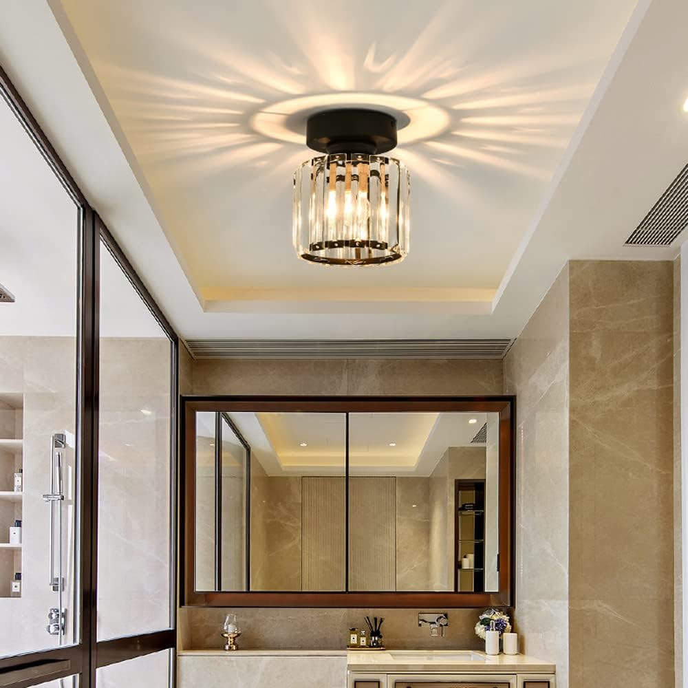 Ceiling Light Crystal Flush Mount Modern Fixture 1