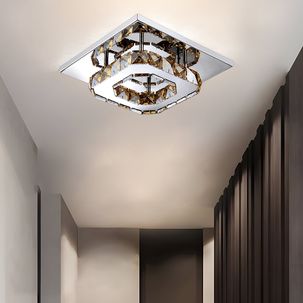 Ceiling Light Crystal LED Modern Flush Fixture 0