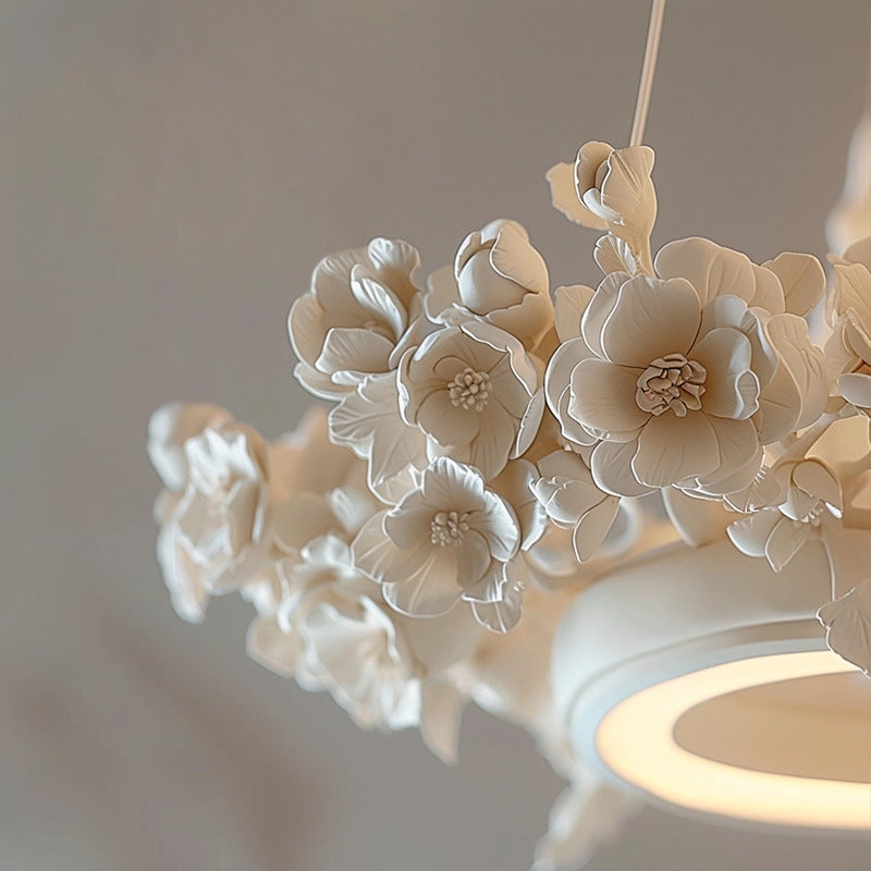 Chandelier with ceramic flowers 3