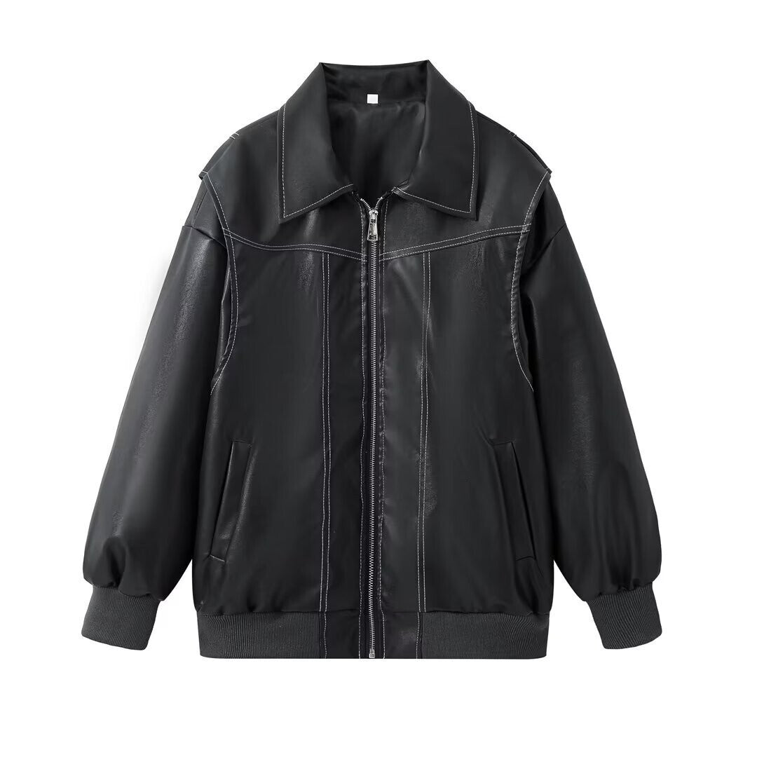 Clarisse | Women's Oversized Leather Winter Jacket 0