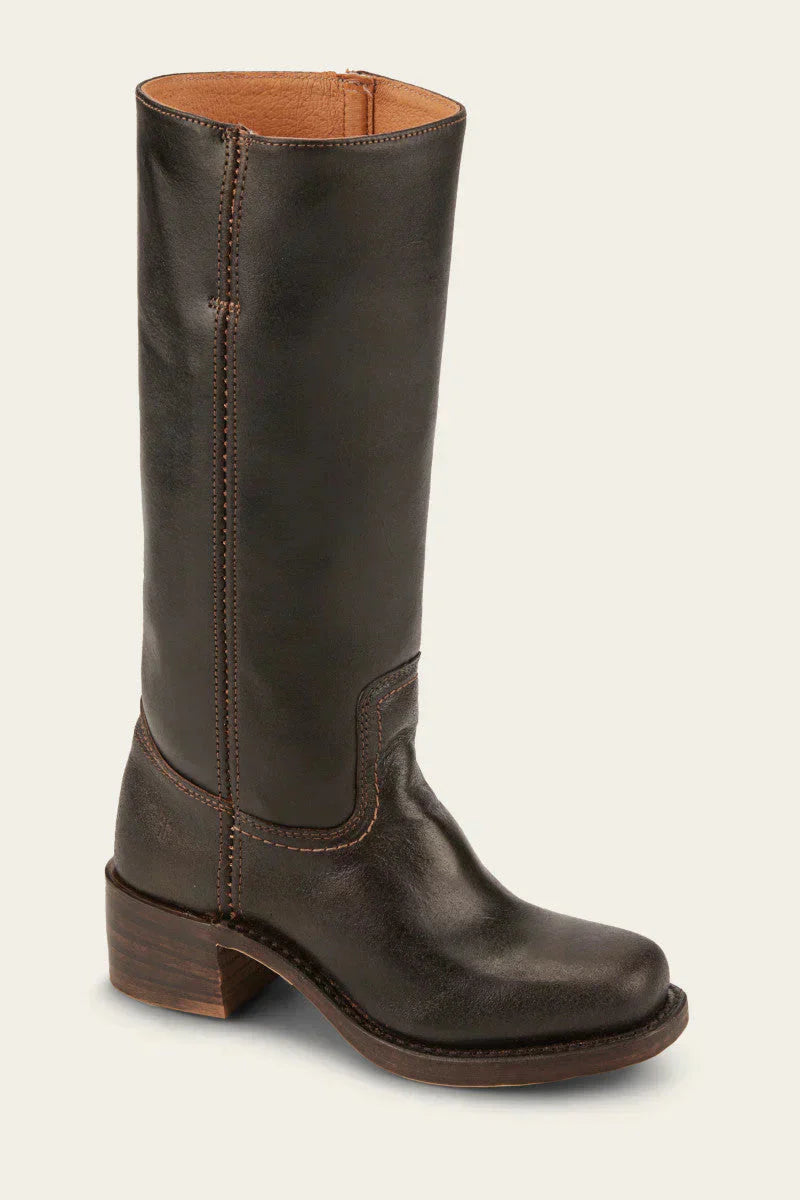 Mia | Elegant Slim Fit Black Leather Boots 7