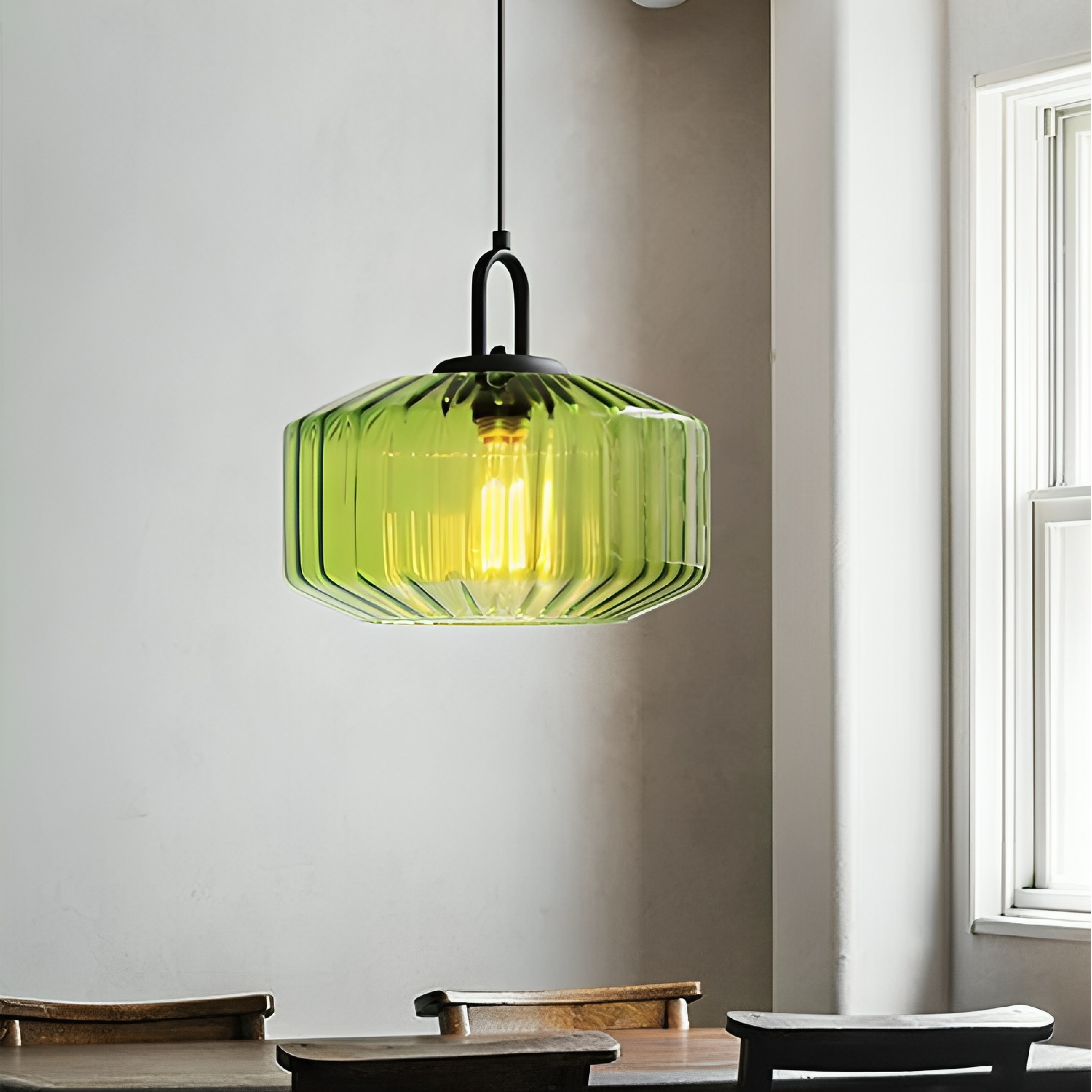 Colored glass pendant lamp 0