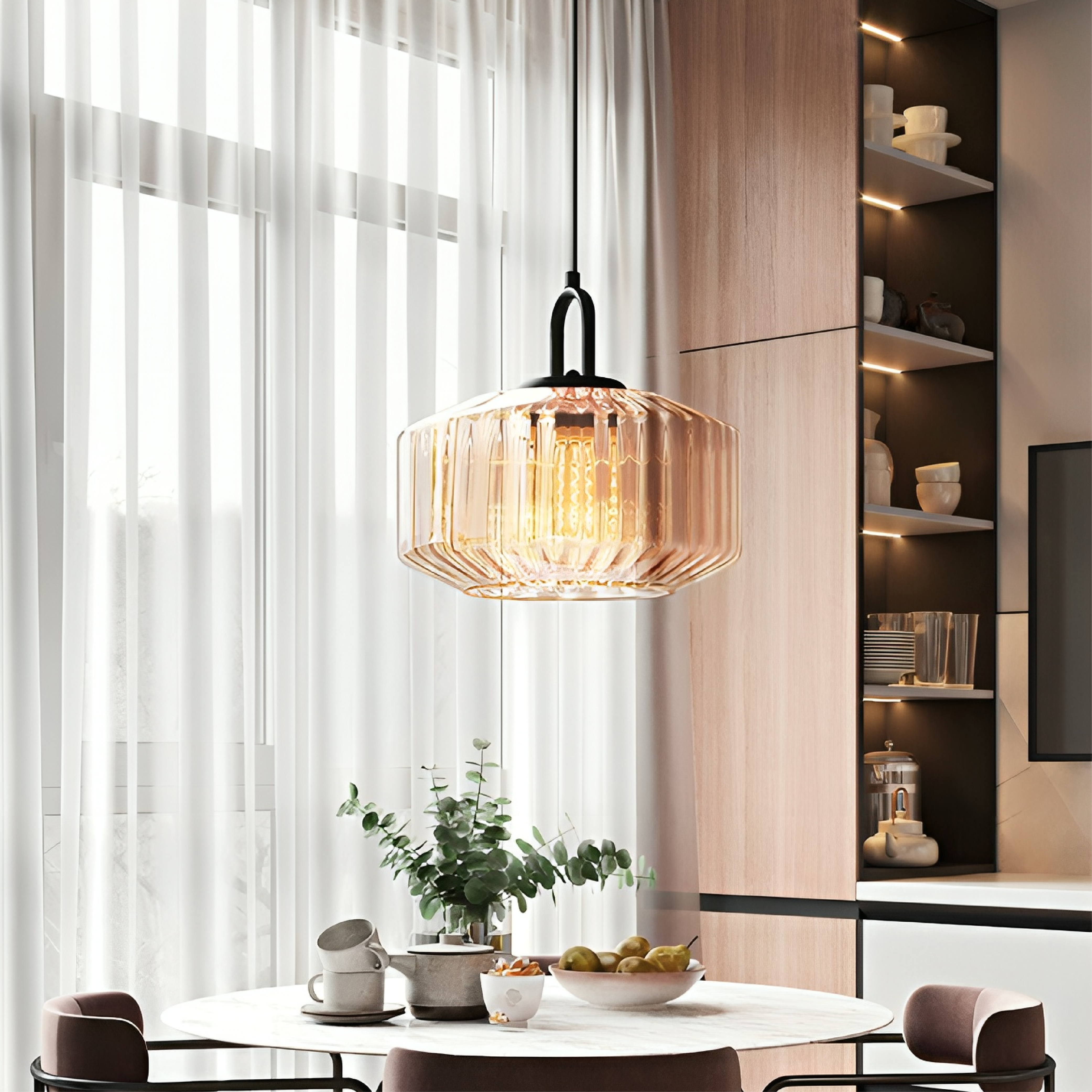 Colored glass pendant lamp 1