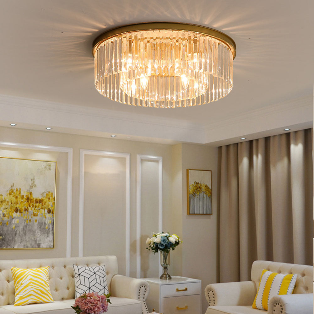 Crystal Flush Ceiling Light for Living Room 0