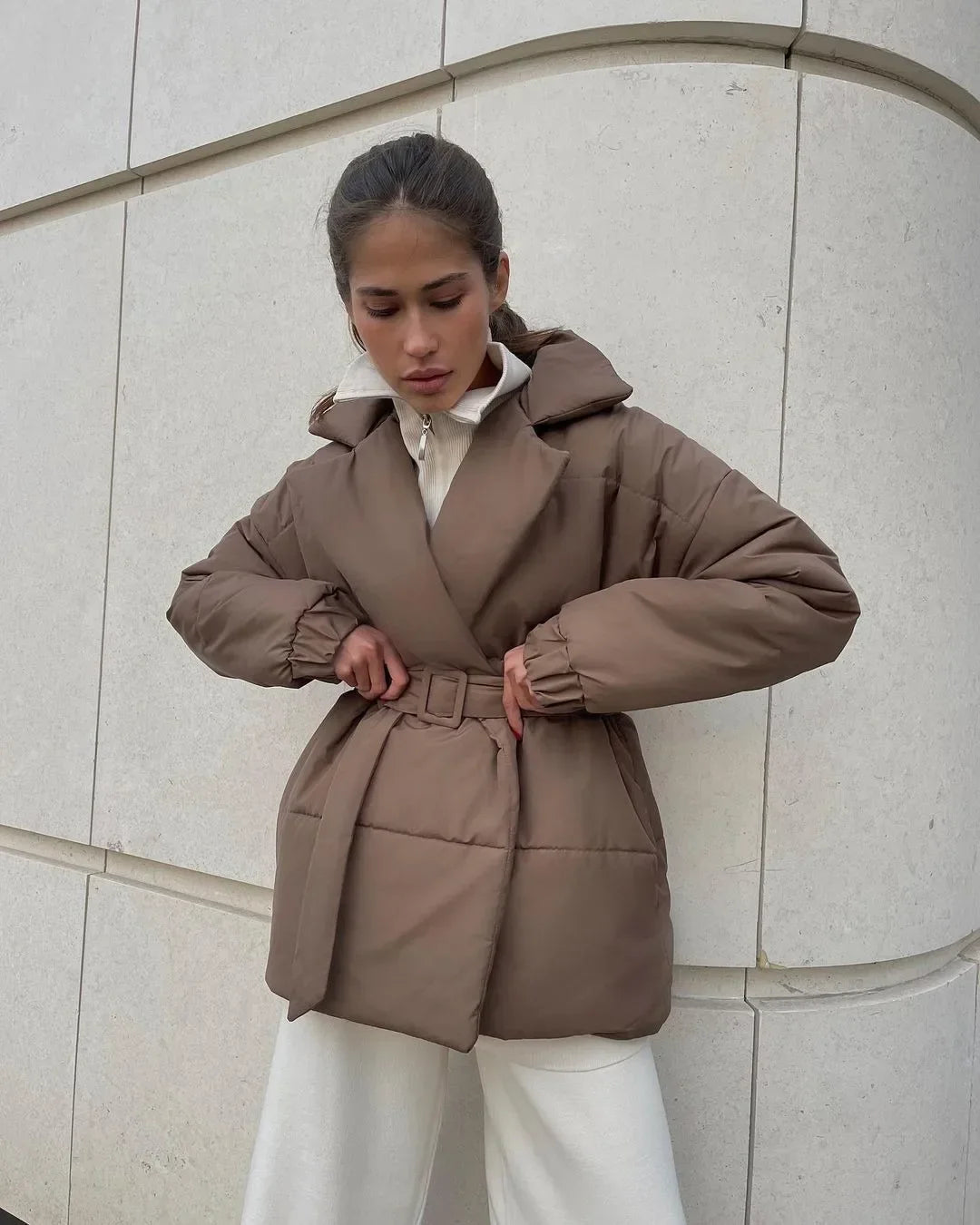 Dolie | Women's Belted Puffer Winter Jacket 0