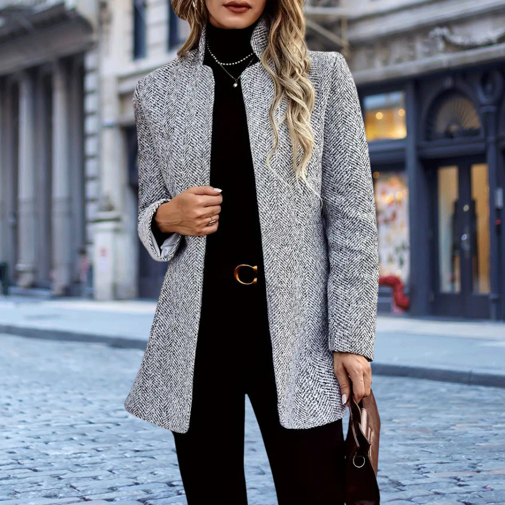Sophia | Elegant Black Long Winter Coat for Women 2