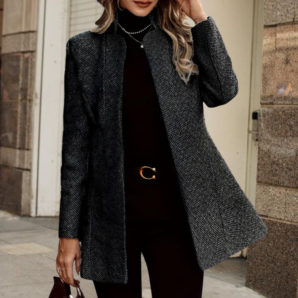 Sophia | Elegant Black Long Winter Coat for Women 6