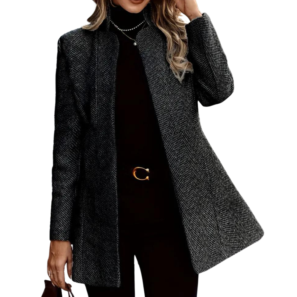 Sophia | Elegant Black Long Winter Coat for Women 8