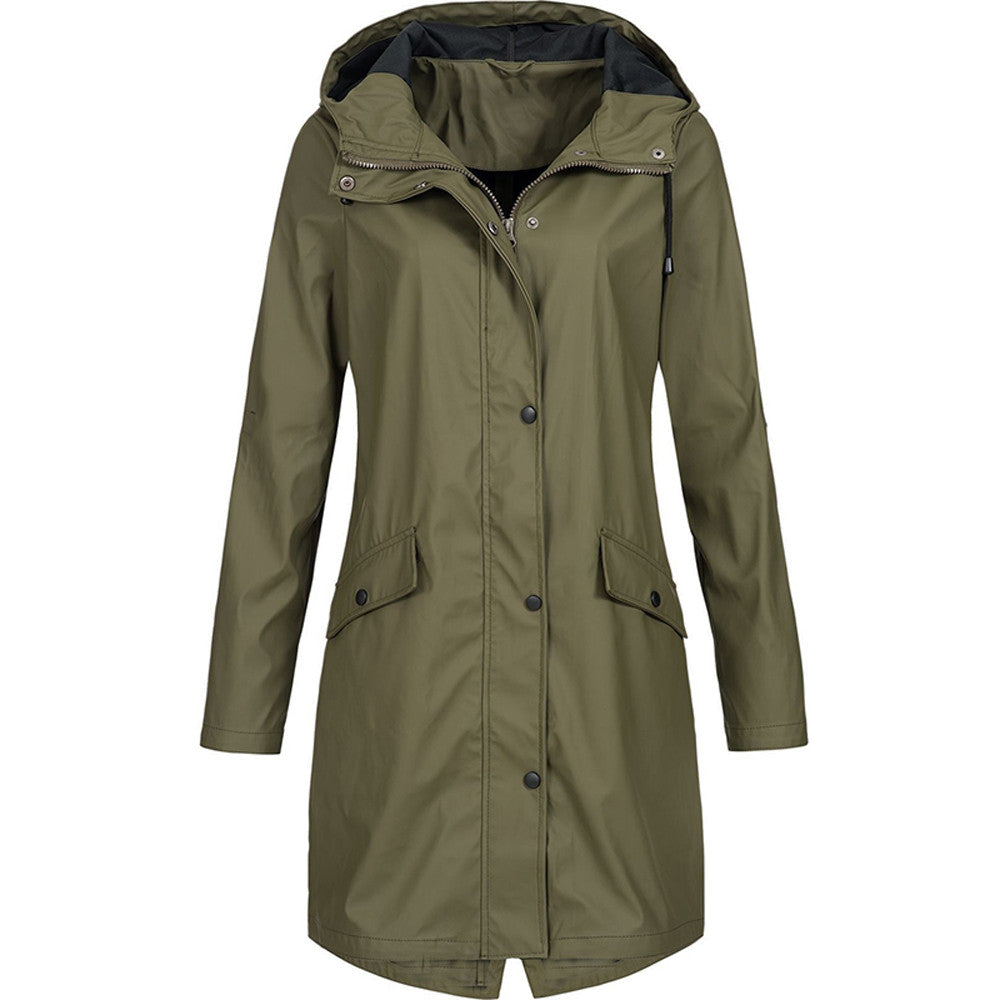 Emily | Stylish Waterproof Hooded Rain Jacket 0