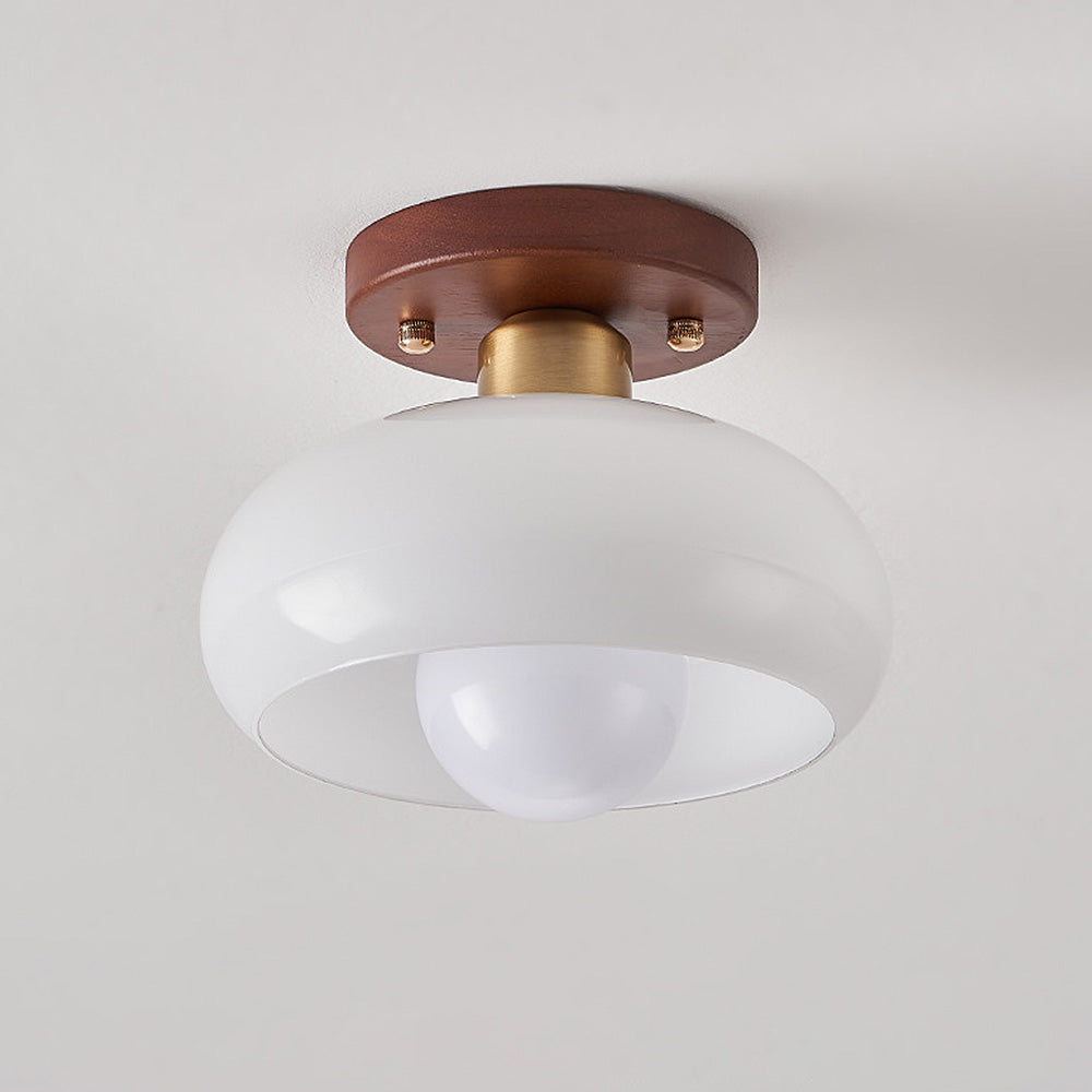 Glass Ceiling Light with Wood for Hallway 6
