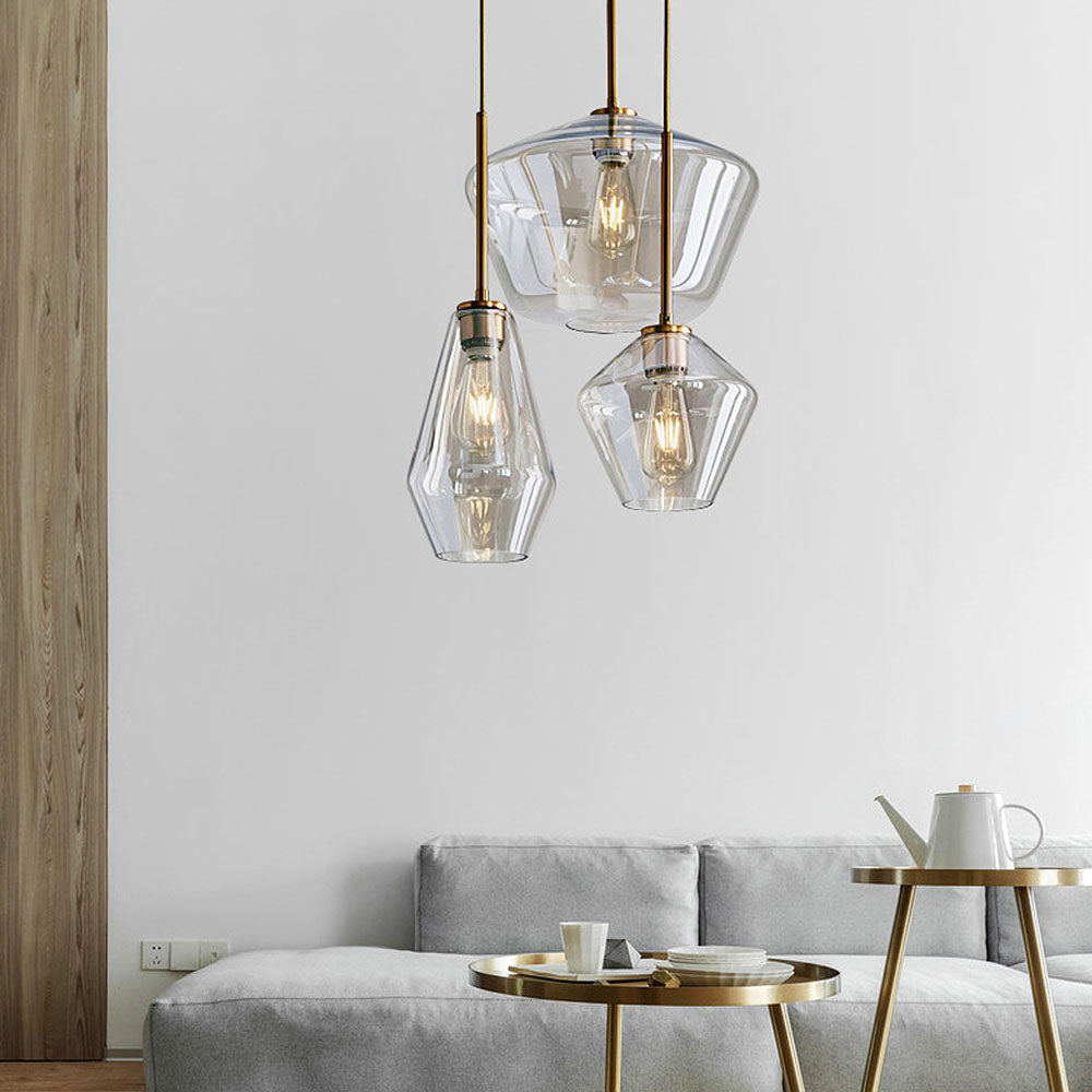 Glass Pendant Light with Industrial Vintage Style 1